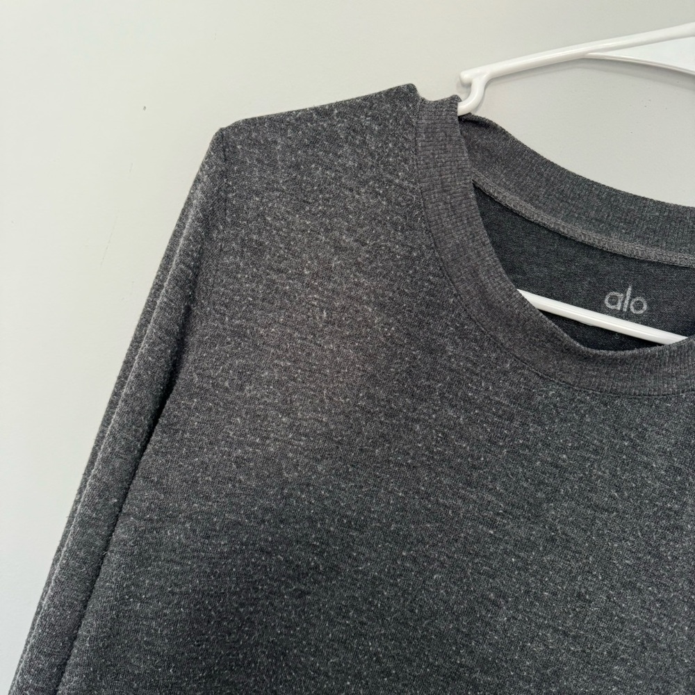 Alo Dark Gray Long Sleeve Top - Picture 4 of 6